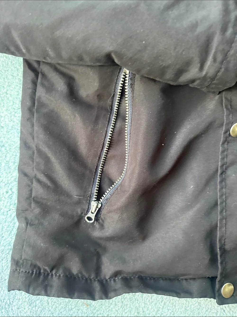 Carter's Black Hooded Puffer Jacket with Red Lining